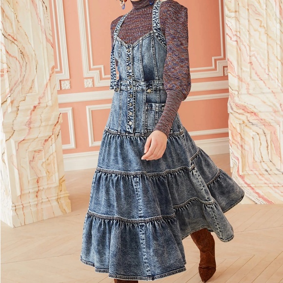 ulla johnson acid wash dress